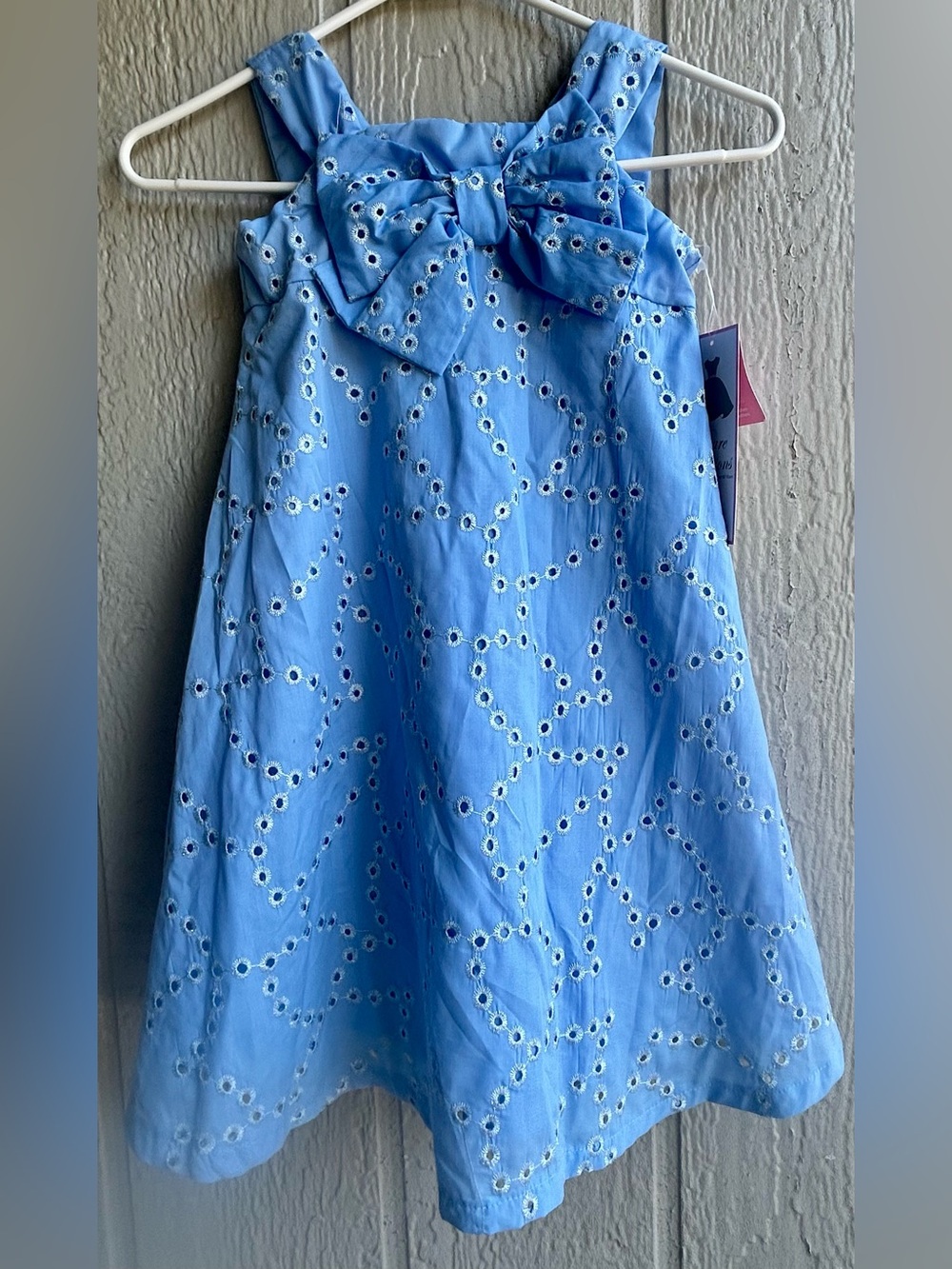 NWT Girl’s Size 6x Rare Editions Light Blue Eyelet Summer Dress